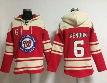 Nationals #6 Anthony Rendon Red Sawyer Hooded Sweatshirt Baseball Hoodie