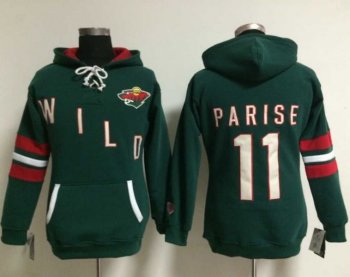 Women's Minnesota Wild #11 Zach Parise Green Old Time Heidi NHL Hoodie