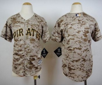 Youth Pirates Blank Camo Cool Base Stitched Baseball Jersey