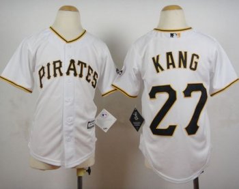 Youth Pirates #27 Jung-ho Kang White Cool Base Stitched Baseball Jersey