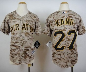 Youth Pirates #27 Jung-ho Kang Camo Cool Base Stitched Baseball Jersey