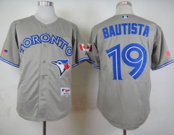 Blue Jays #19 Jose Bautista Grey Road Cool Base 2012 Stitched Baseball Jersey