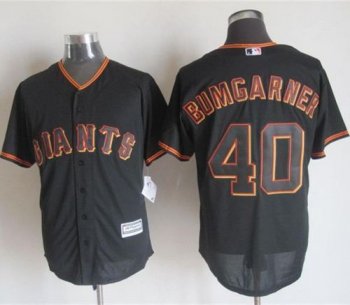 Giants #40 Madison Bumgarner Black New Cool Base Stitched Baseball Jersey