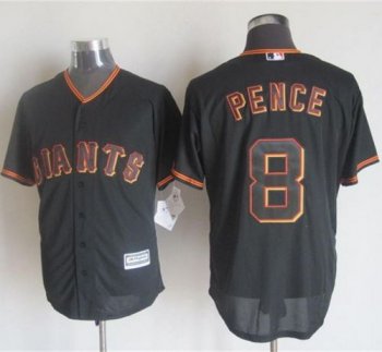 Giants #8 Hunter Pence Black New Cool Base Stitched Baseball Jersey