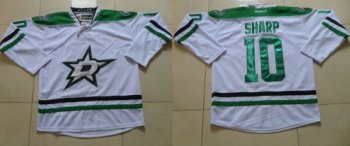 Stars #10 Patrick Sharp White Stitched NHL Jersey