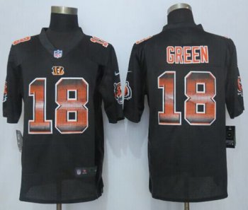 Nike Bengals #18 A.J. Green Black Team Color Men's Stitched NFL Limited Strobe Jersey