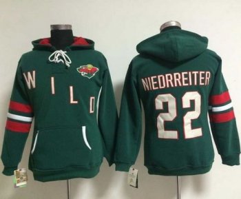 Women's Minnesota Wild #22 Nino Niederreiter Green Old Time Heidi NHL Hoodie