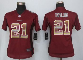 Women's Nike Redskins #21 Sean Taylor Burgundy Red Team Color Stitched NFL Strobe Jersey