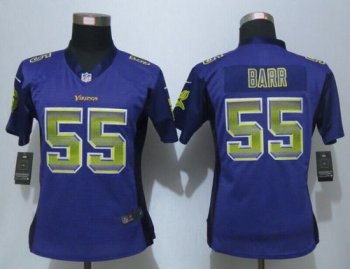 Women's Nike Vikings #55 Anthony Barr Purple Team Color Stitched NFL Elite Strobe Jersey