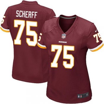 Women's Nike Redskins #75 Brandon Scherff Burgundy Red Team Color Stitched NFL Elite Jersey