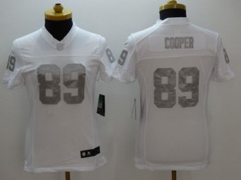 Women's Nike Raiders #89 Amari Cooper White Stitched NFL Limited Platinum Jersey