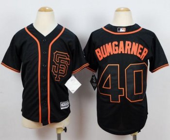 Youth Giants #40 Madison Bumgarner Black Cool Base Stitched Baseball Jersey