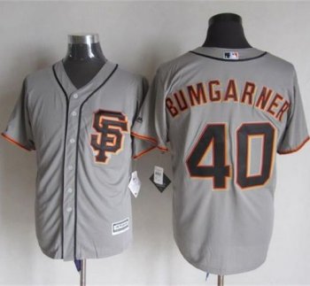 Giants #40 Madison Bumgarner Grey Road 2 New Cool Base Stitched Baseball Jersey