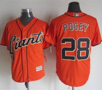 Giants #28 Buster Posey Orange Alternate New Cool Base Stitched Baseball Jersey