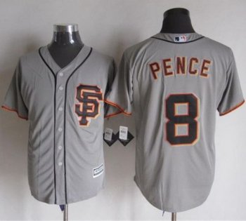 Giants #8 Hunter Pence Grey Road 2 New Cool Base Stitched Baseball Jersey