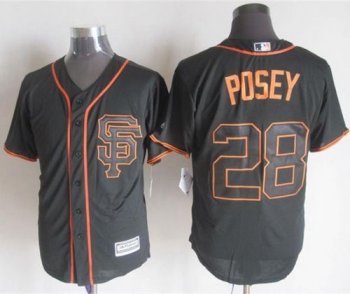 Giants #28 Buster Posey Black Alternate New Cool Base Stitched Baseball Jersey