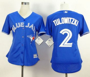 Women's Blue Jays #2 Troy Tulowitzki Blue Alternate Stitched Baseball Jersey