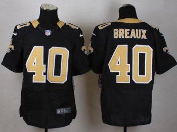 Nike Saints #40 Delvin Breaux Black Team Color Men's Stitched NFL Elite Jersey