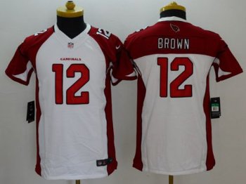 Youth Nike Cardinals #12 John Brown White Stitched NFL Limited Jersey