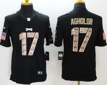 Nike Eagles #17 Nelson Agholor Black Men's Stitched NFL Limited Salute to Service Jersey