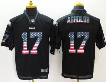 Nike Eagles #17 Nelson Agholor Black Men's Stitched NFL Elite USA Flag Fashion Jersey