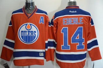 Oilers #14 Jordan Eberle Orange Stitched NHL Jersey