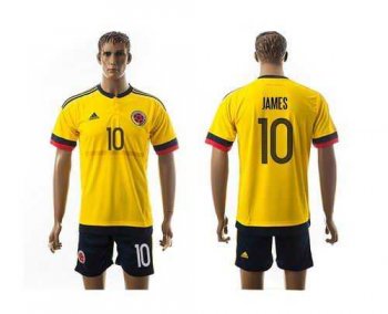 Colombia #10 James Home Soccer Country Jersey