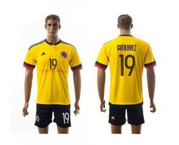 Colombia #9 Gutierrez Home Soccer Country Jersey