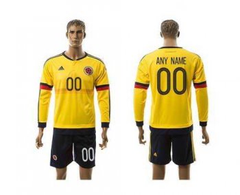 Colombia Personalized Home Long Sleeve Soccer Country Jersey