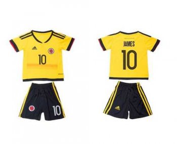 Colombia #10 James Home Kid Soccer Country Jersey