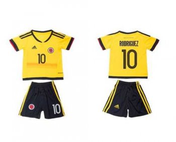 Colombia #10 Rodriguez Home Kid Soccer Country Jersey