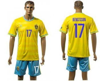 Sweden #17 Bengtsson Home Soccer Country Jersey