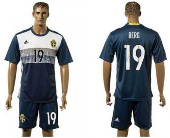 Sweden #19 Berg Away Soccer Country Jersey