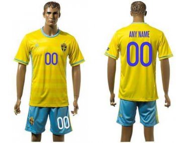 Sweden Personalized Home Soccer Country Jersey