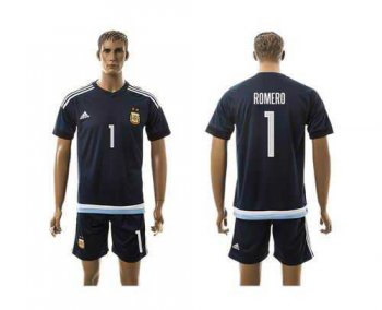 Argentina #1 Romero Away Soccer Country Jersey