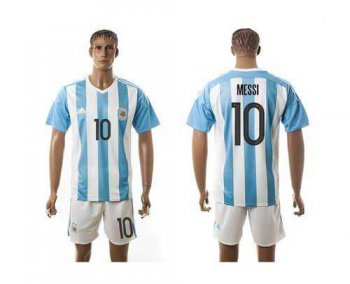 Argentina #10 Messi Home Soccer Country Jersey