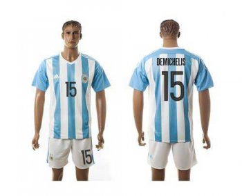 Argentina #15 Demichelis Home Soccer Country Jersey