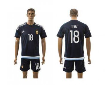 Argentina #18 Tevez Away Soccer Country Jersey