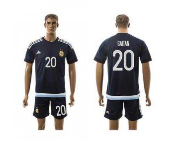 Argentina #20 Gaitan Away Soccer Country Jersey