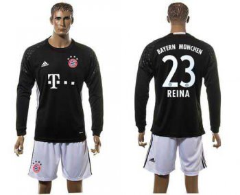 Bayern Munchen #23 Reina Black Goalkeeper Long Sleeves Soccer Club Jersey