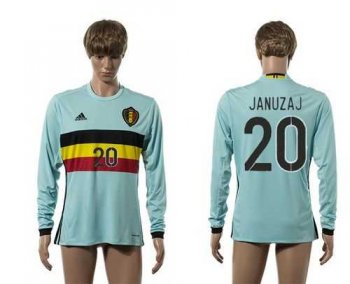 Belgium #20 Januzaj Away Long Sleeves Soccer Country Jersey