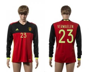 Belgium #23 Vermaelen Red Home Long Sleeves Soccer Country Jersey