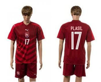 Czech #17 Plasil Red Home Soccer Country Jersey