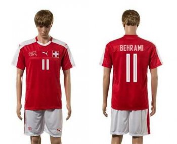 Switzerland #11 Behrami Red Home Soccer Country Jersey