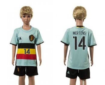 Belgium #14 Mertens Away Kid Soccer Country Jersey