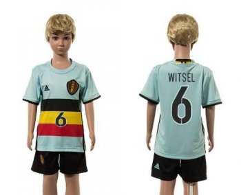 Belgium #6 Witsel Away Kid Soccer Country Jersey