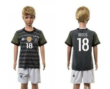 Germany #18 Kroos Away Kid Soccer Country Jersey