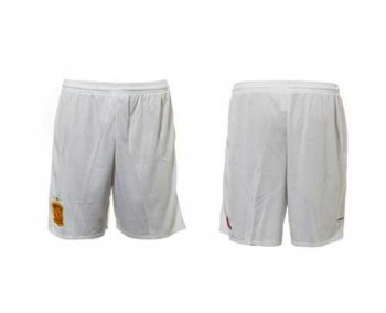 Spain White Away Soccer Country Shorts