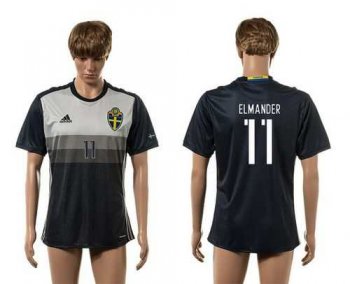 Sweden #11 Elmander Away Soccer Country Jersey