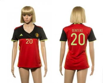 Women's Belgium #20 Bentekc Red Home Soccer Country Jersey